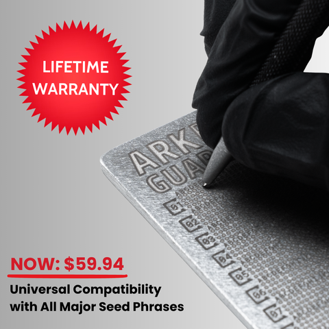 Ark Plate • Asset Recovery Key 304 Steel Plate • Digital Asset Seed Phrase Storage Device 🔐