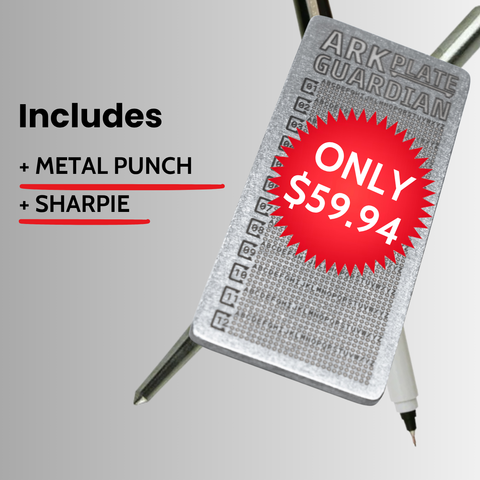 Ark Plate • Asset Recovery Key 304 Steel Plate • Digital Asset Seed Phrase Storage Device 🔐