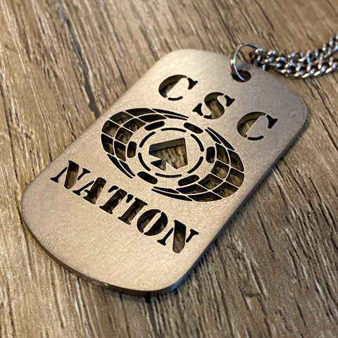 CSC Nation | Titanium Cut Through Dog Tag