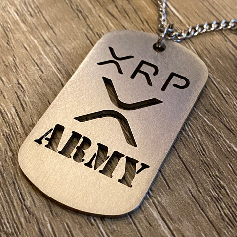 Vertical XRP Army - Titanium Cut Through Dog Tag
