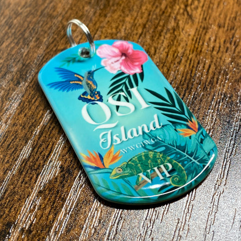 QSI Island | Stainless Steel Sublimated Dog Tag